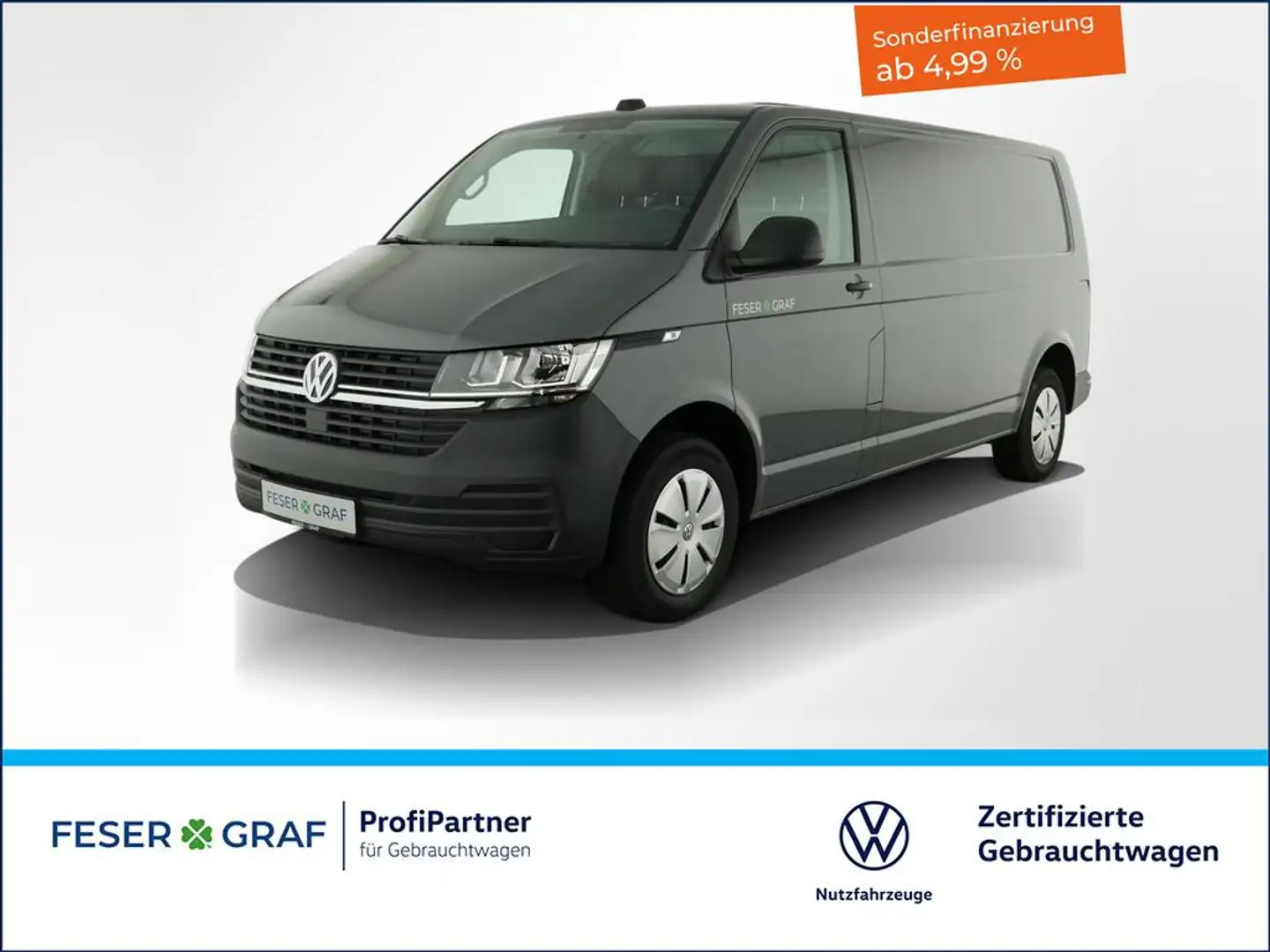 Volkswagen T6.1 Transporter 6.1 Kasten 2.0 TDI LR AHK Rückfahrkamera Klima Grau - 1
