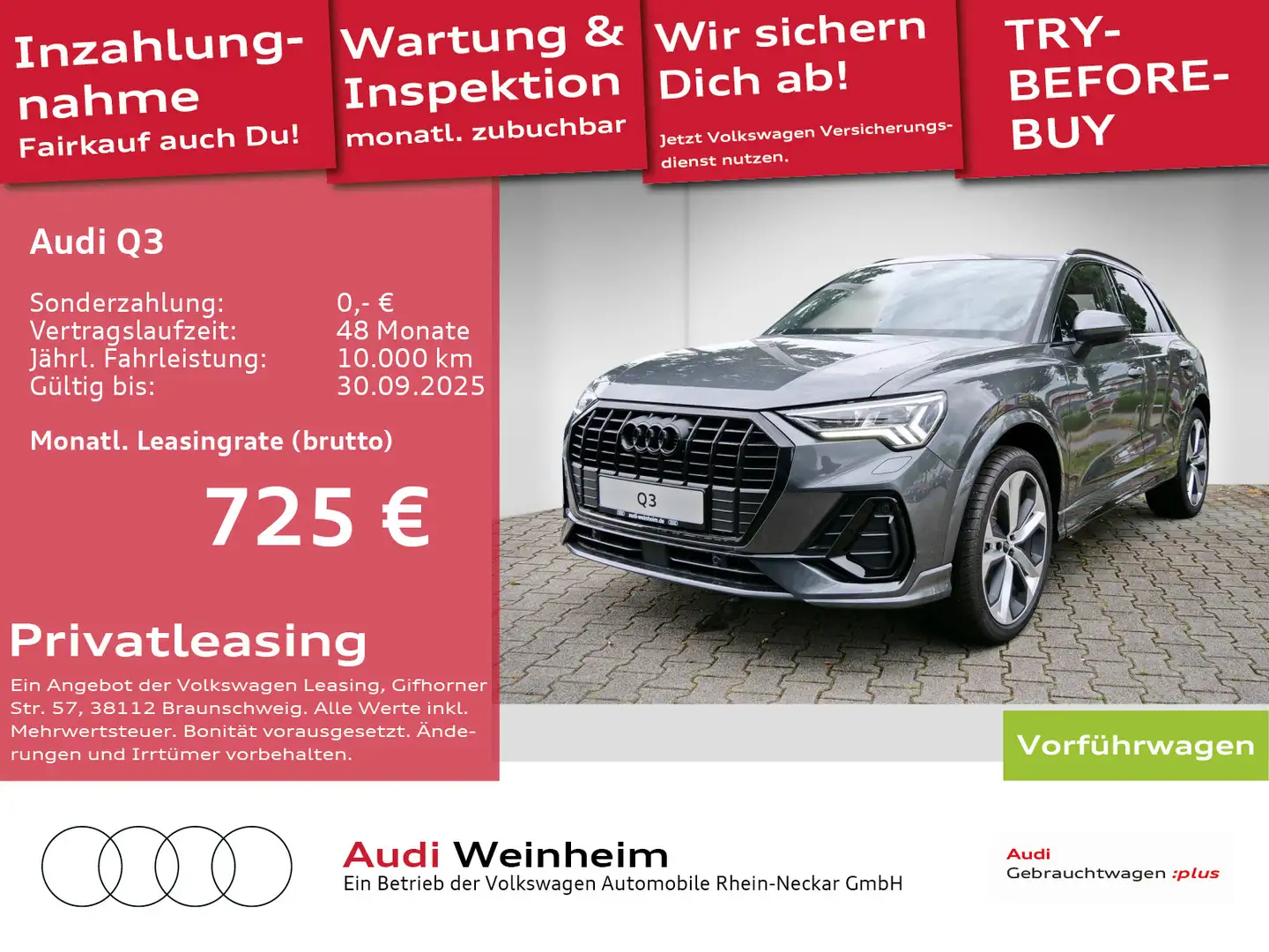 Audi Q3 S line 35 TDI S tronic Navi MatrixLED Virtual Grau - 1
