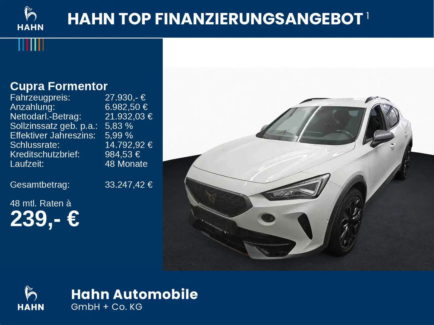CUPRA Formentor VZ 1.4e-HYBRID DSG 19" ACC Cam LED Nav Weiß - 2