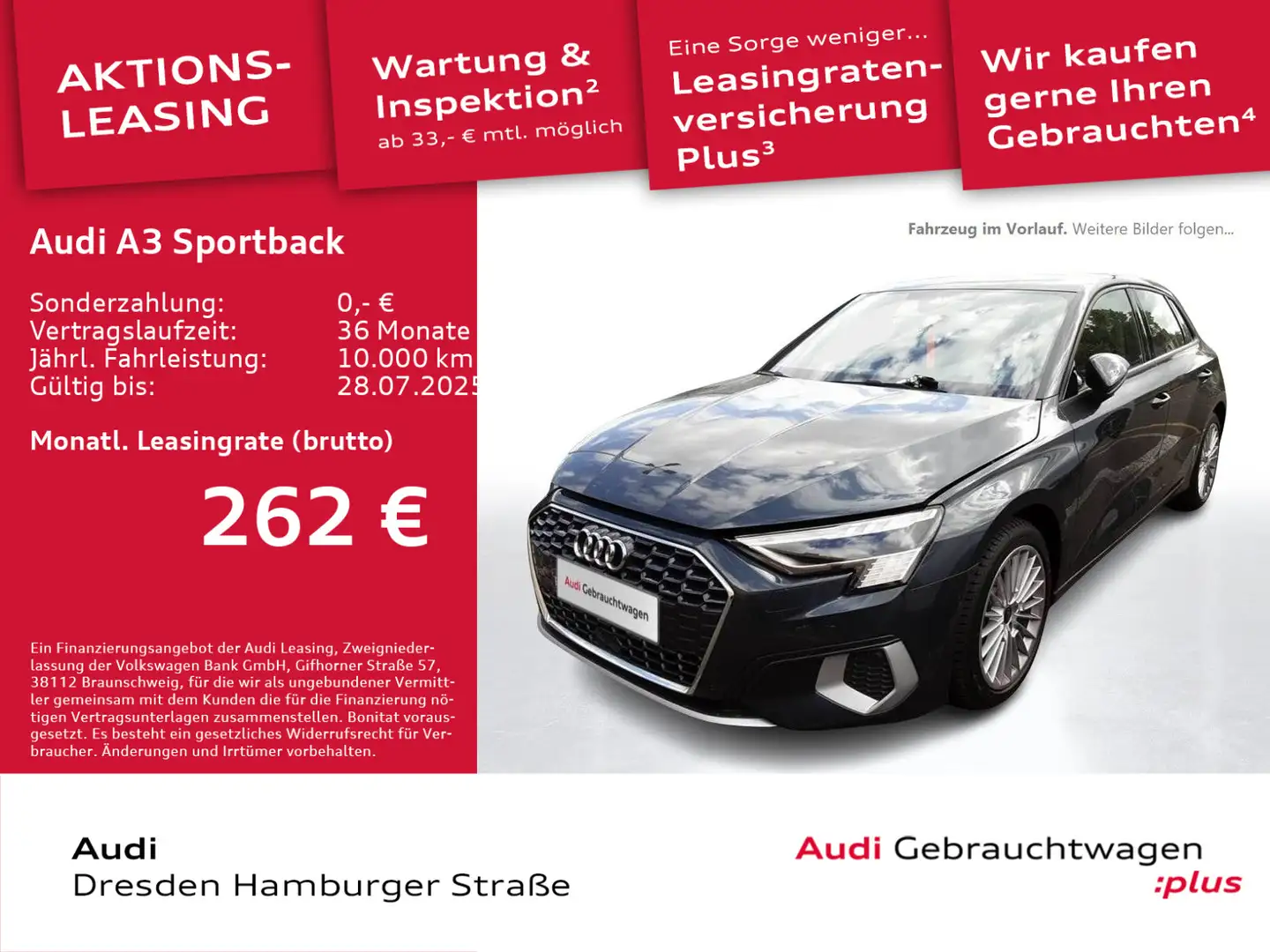 Audi A3 Advanced 35TFSI Matrix-LED S tronic Grau - 1