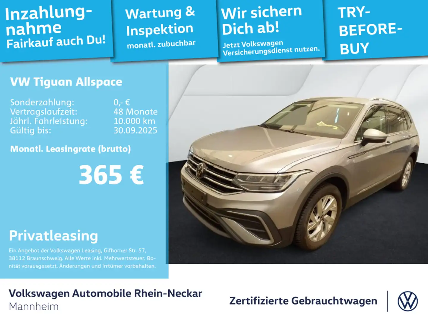 Volkswagen Tiguan Allspace 1.5 TSI Life DSG 7-Sitzer Navi A Argent - 1