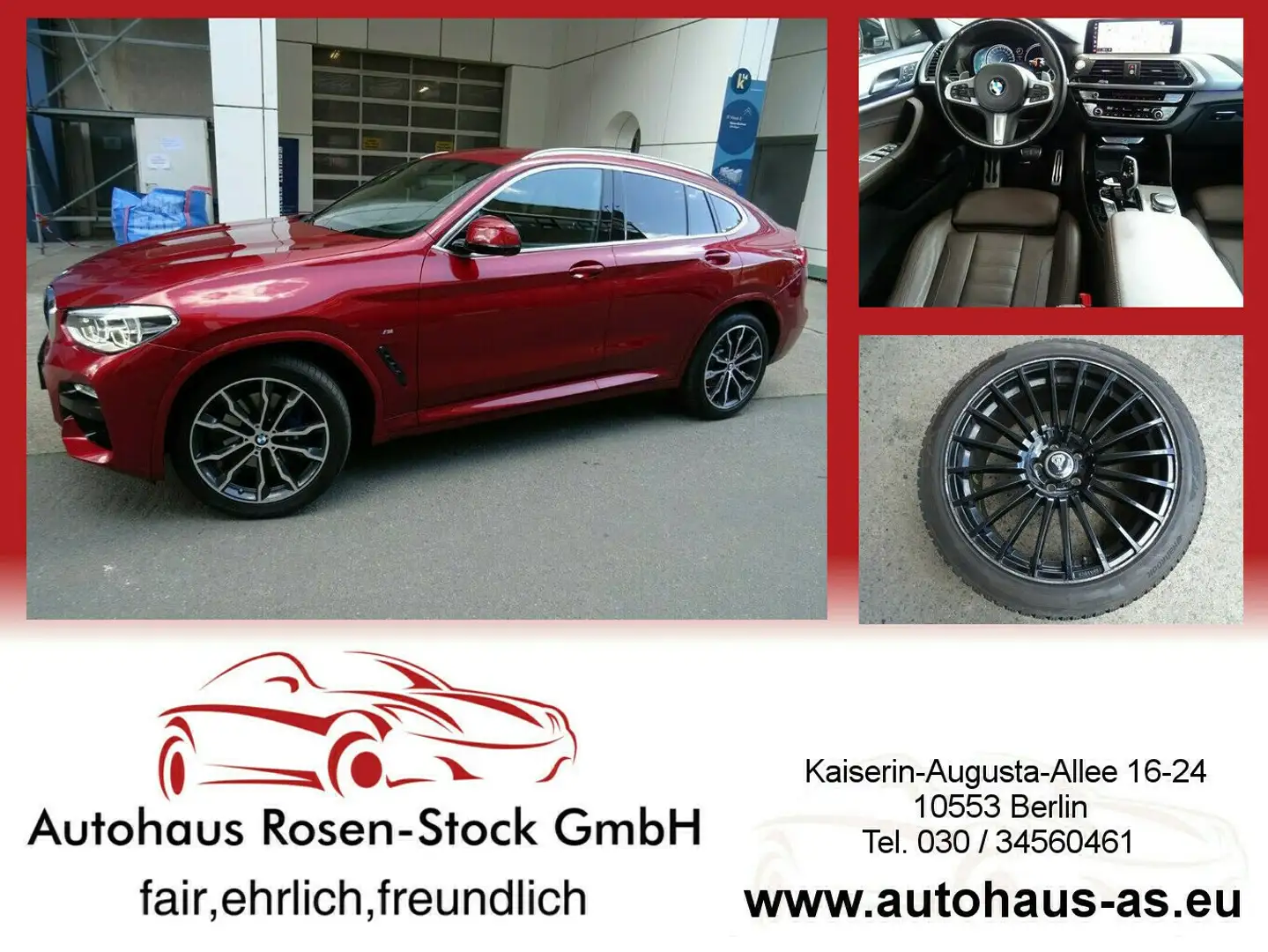 BMW X4 xDrive 30d M-Sport SAG,360°,ACC Rot - 1