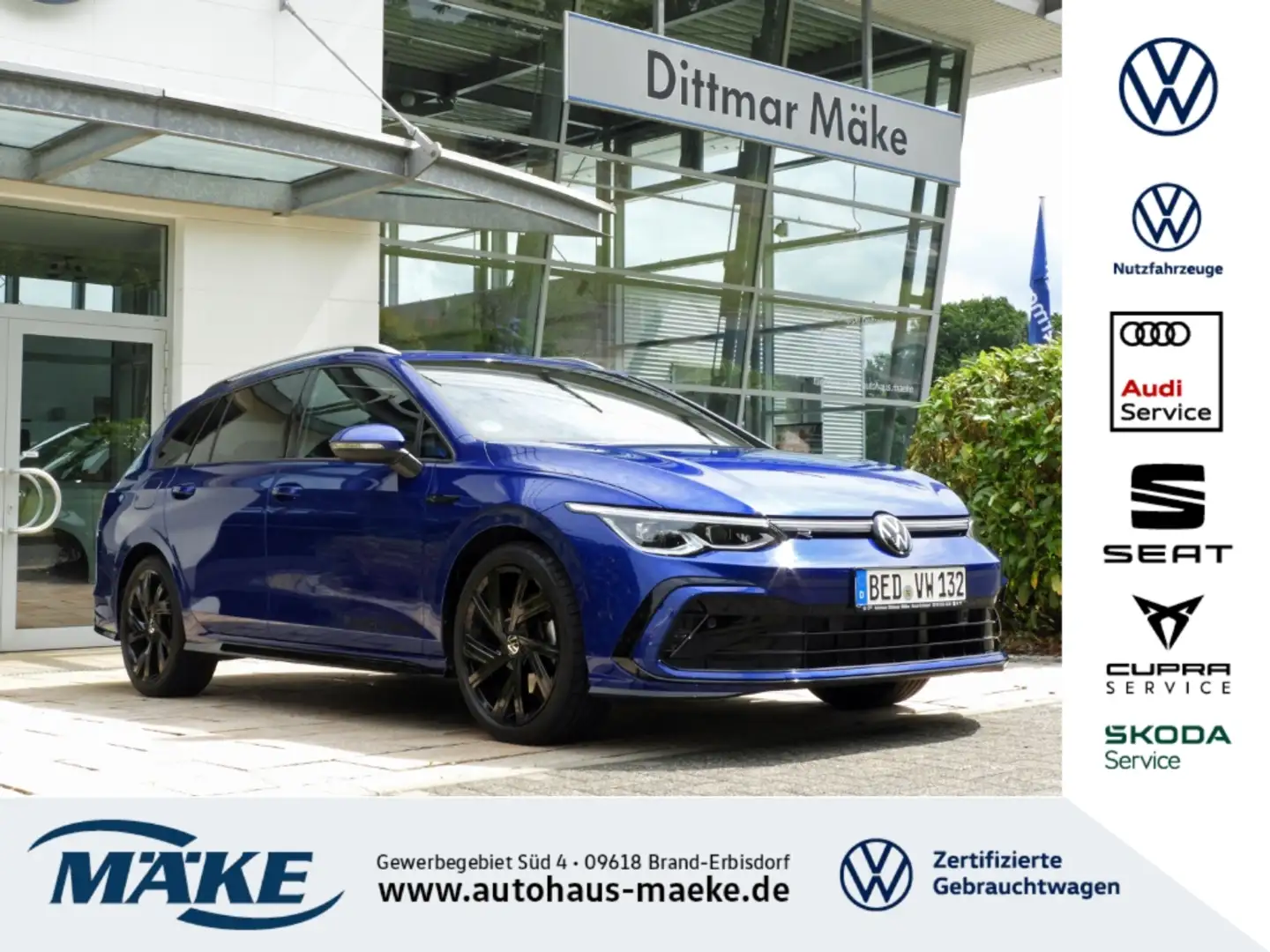 Volkswagen Golf Variant R-Line 2.0 TDI DSG AHZV IQ.L HUD STDHZG Blau - 1