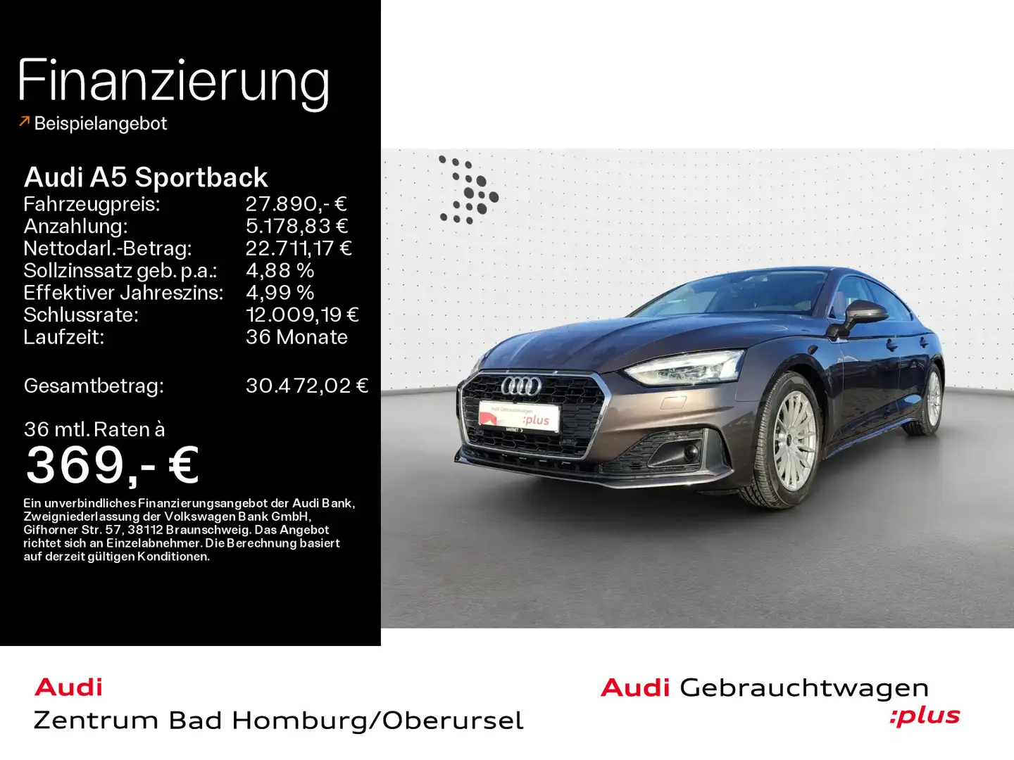 Audi A5 35 TDI*Navi*Matrix*Alu*PDC*Audi Con Braun - 1