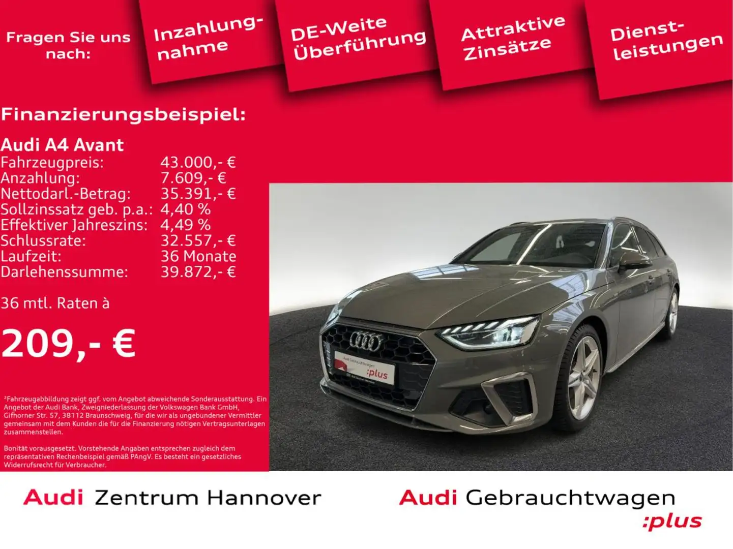 Audi A4 Avant S line 35 TDI LED AHK Sports. virtual Grau - 2