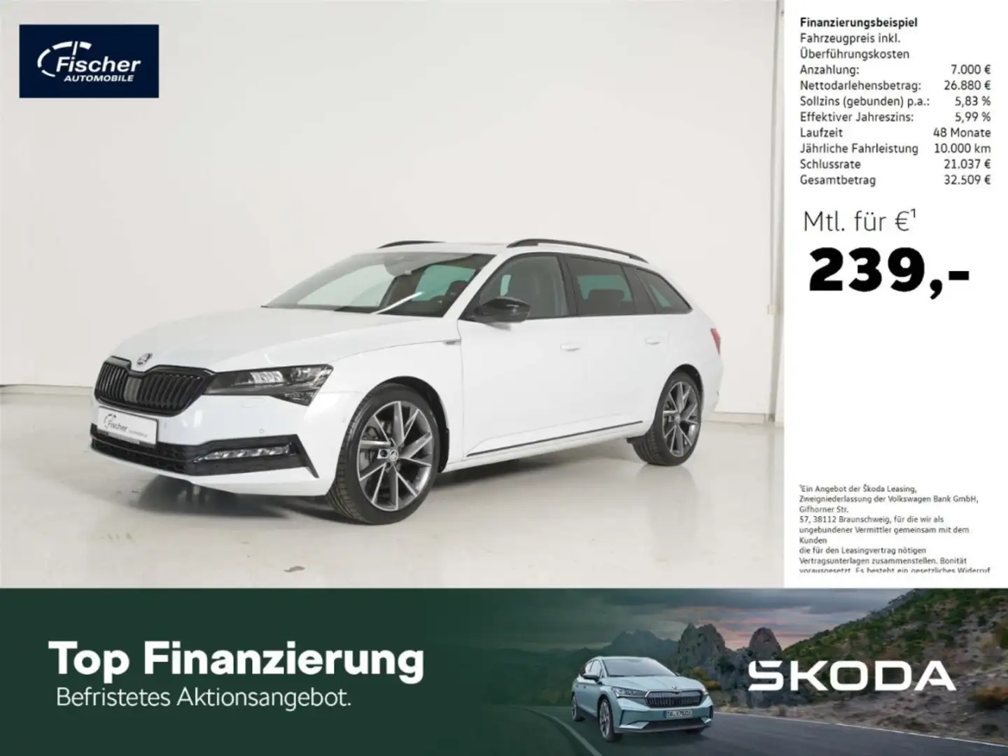 Skoda Superb Combi 2.0 TSI Sportline DSG AHK/P-Dach Blanc - 1