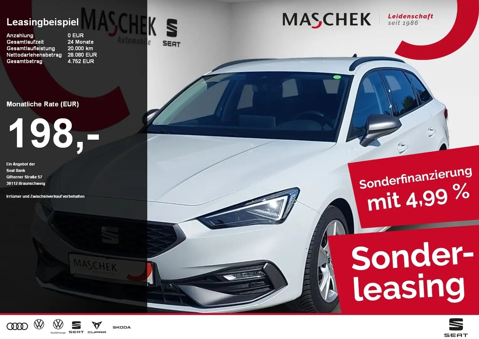 SEAT Leon ST FR 1.5 eTSI Matrix Navi RearView ACC Keyless Wit - 1