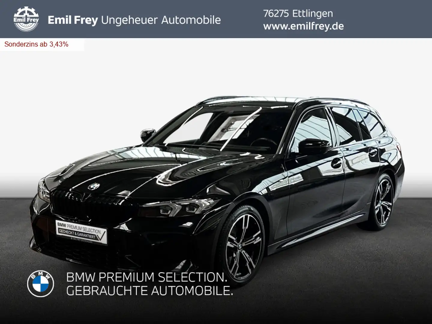 BMW 320 i Touring Aut. *SHz*AHK*Navi* Schwarz - 1