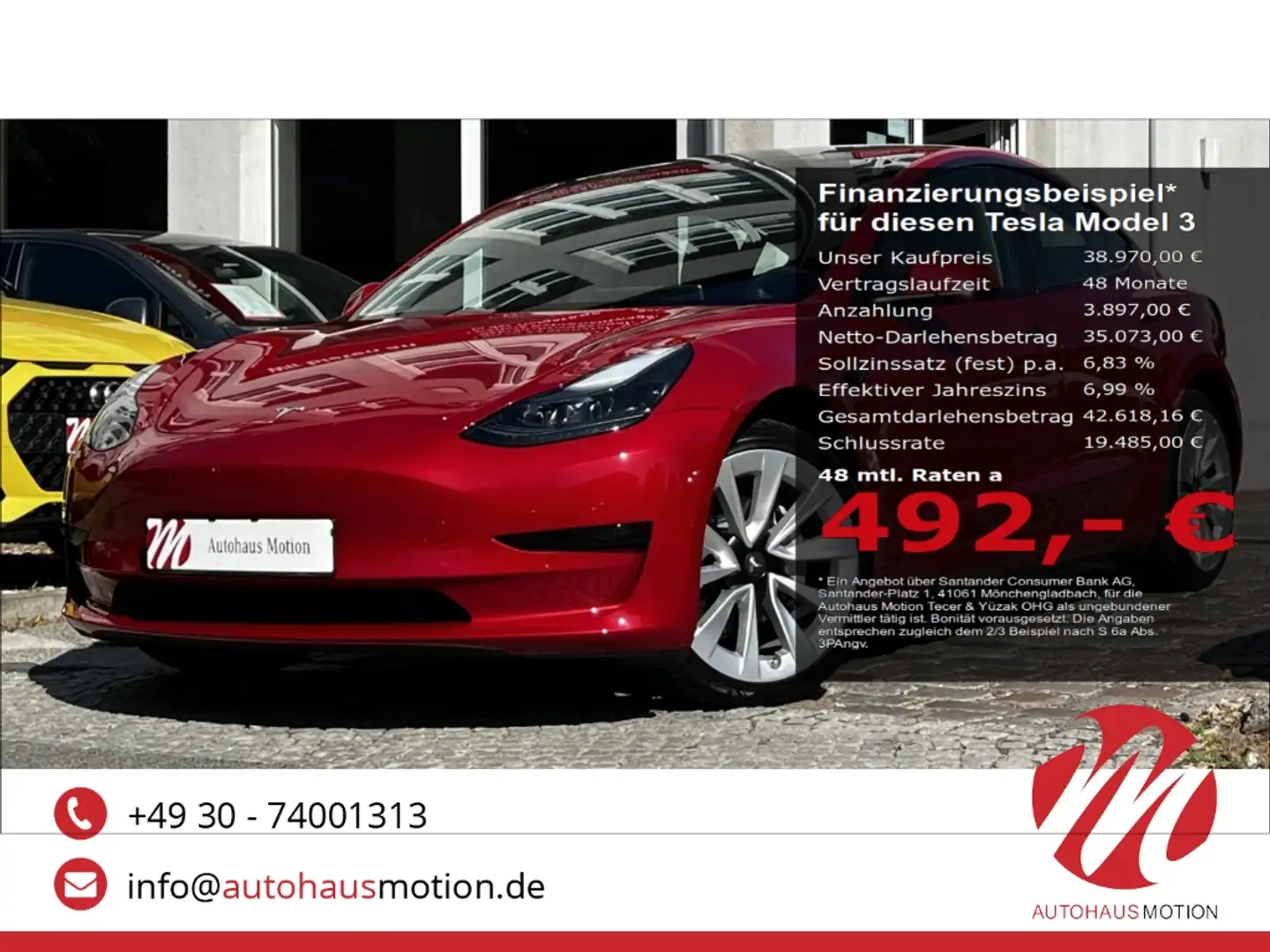 Tesla Model 3 MJ2023 Standard Range + Enhanced Autopilot 19'LM Rot - 1