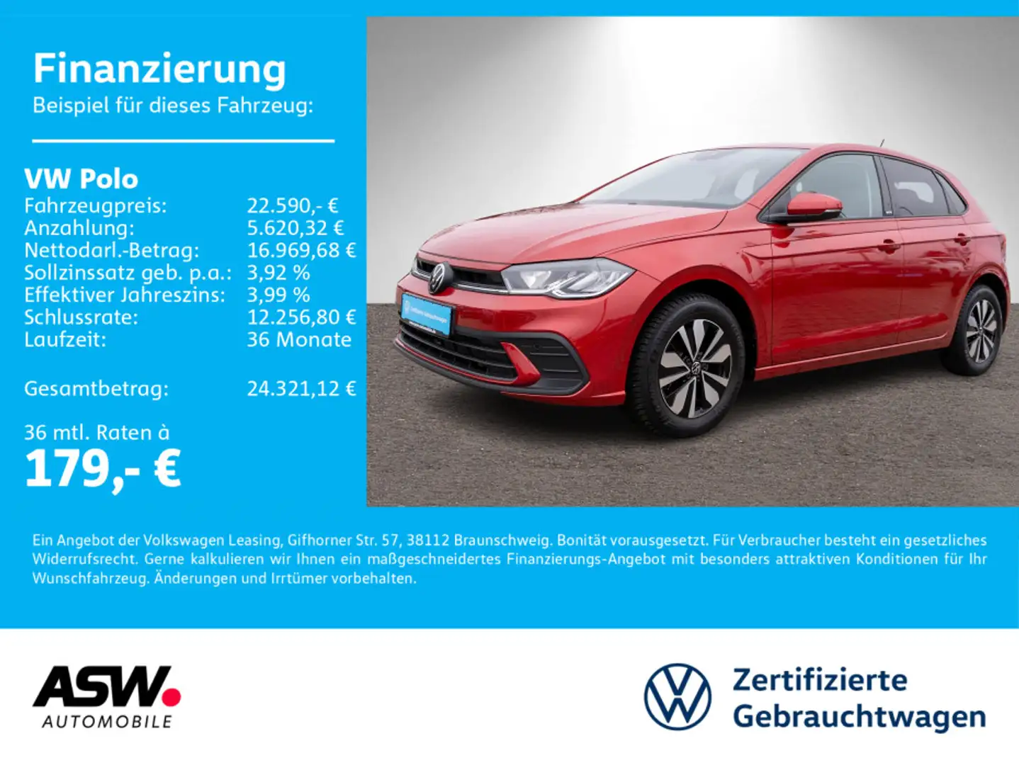 Volkswagen Polo Move 1.0TSI DSG LED Navi RFK ACC AHK SHZ Rot - 1