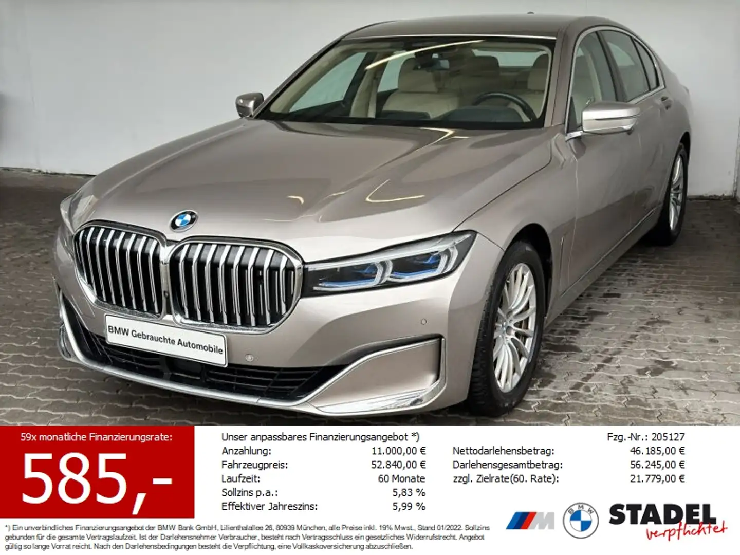 BMW 740 d xDrive Lim. Navi.Laser.HuD.360°.ACC.Gestik Silber - 1