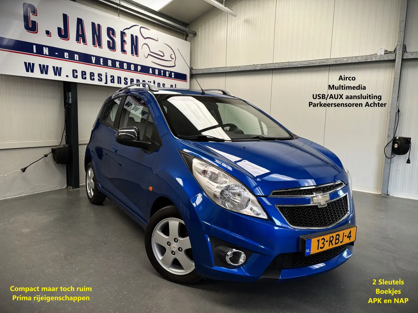 Chevrolet Spark 1.2 16V LT Handige auto !! Blauw - 1