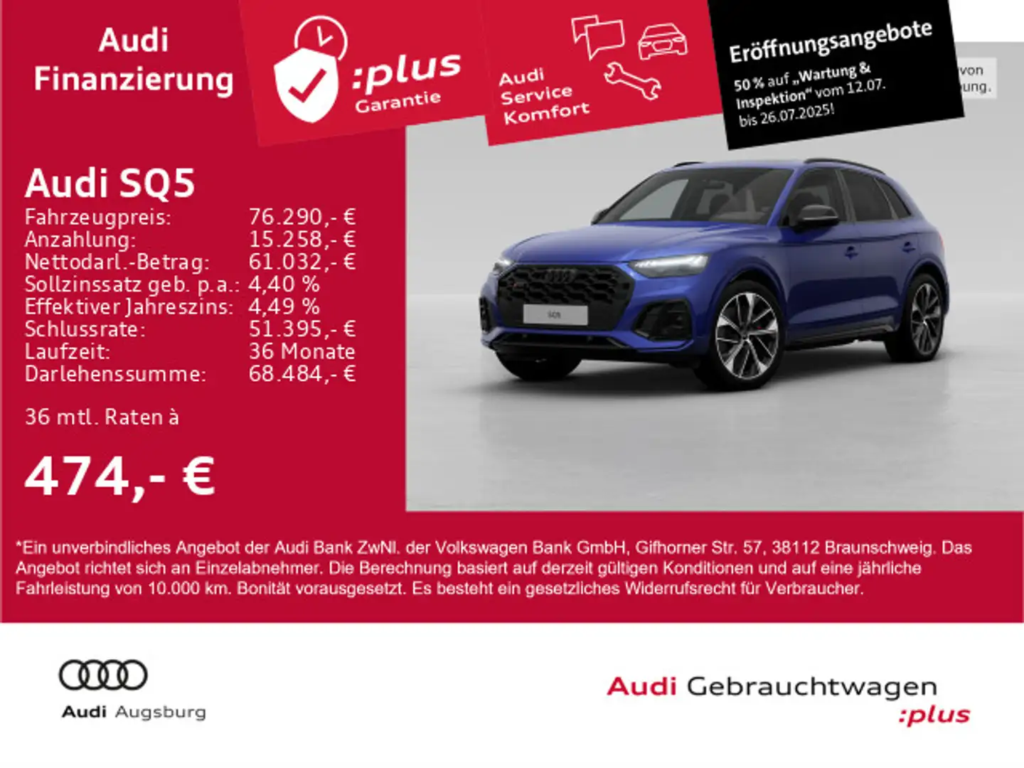 Audi SQ5 TDI *StdHz*PANO*MATRIX*HdUp*B&O*AHK*8-fach* Blauw - 1