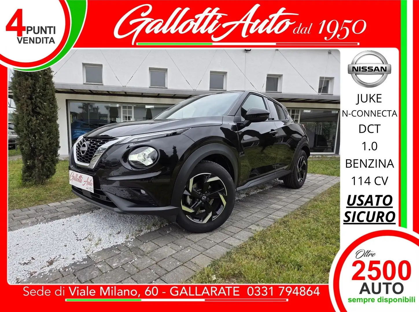 Nissan Juke 1.0 DIG-T 114 CV DCT N-Connecta-NESSUN OBBL. FIN. Nero - 1