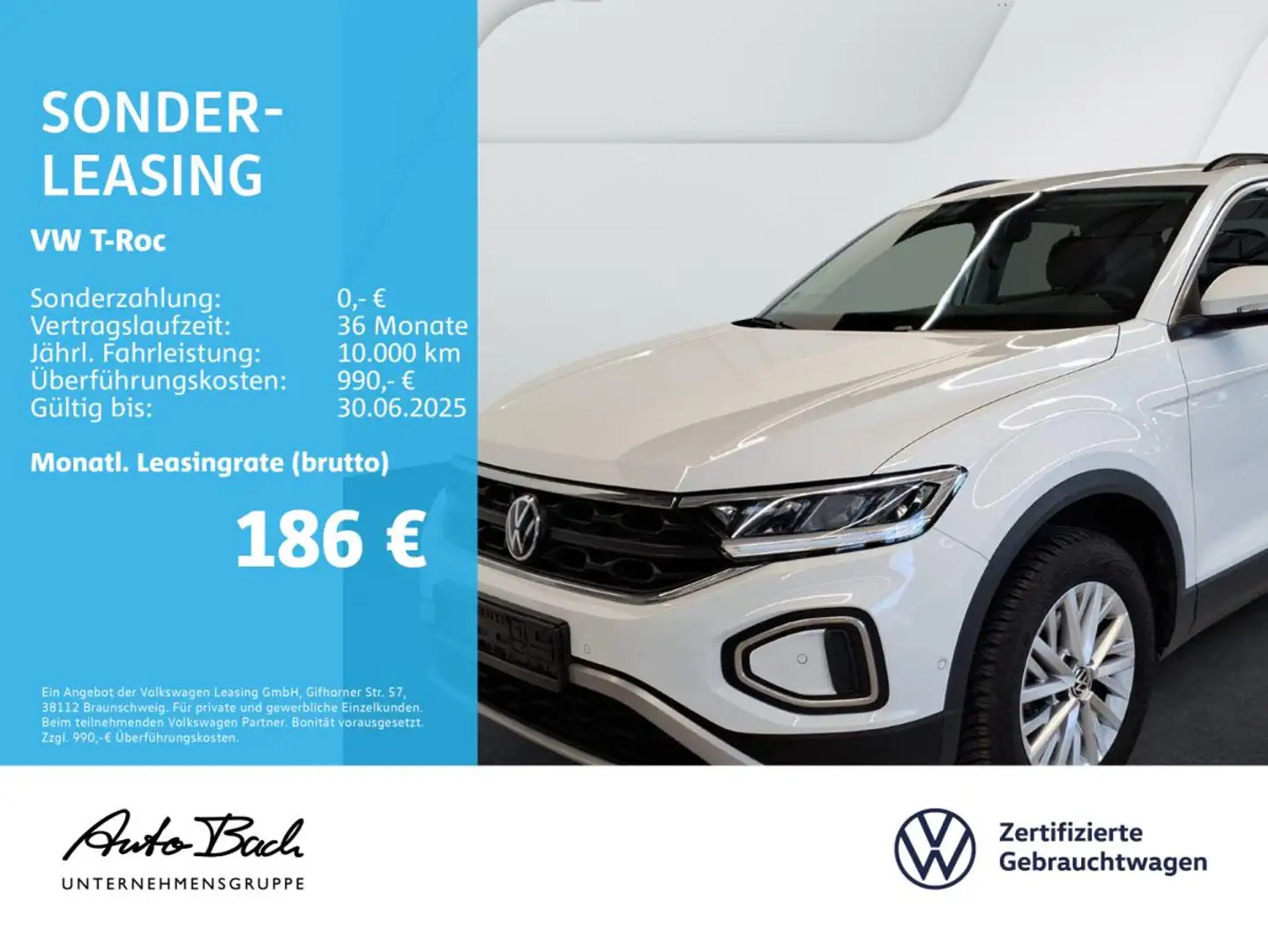 Volkswagen T-Roc 1.0 TSI Life, Navi, LED, App-Connect, Digital Cock Weiß - 1
