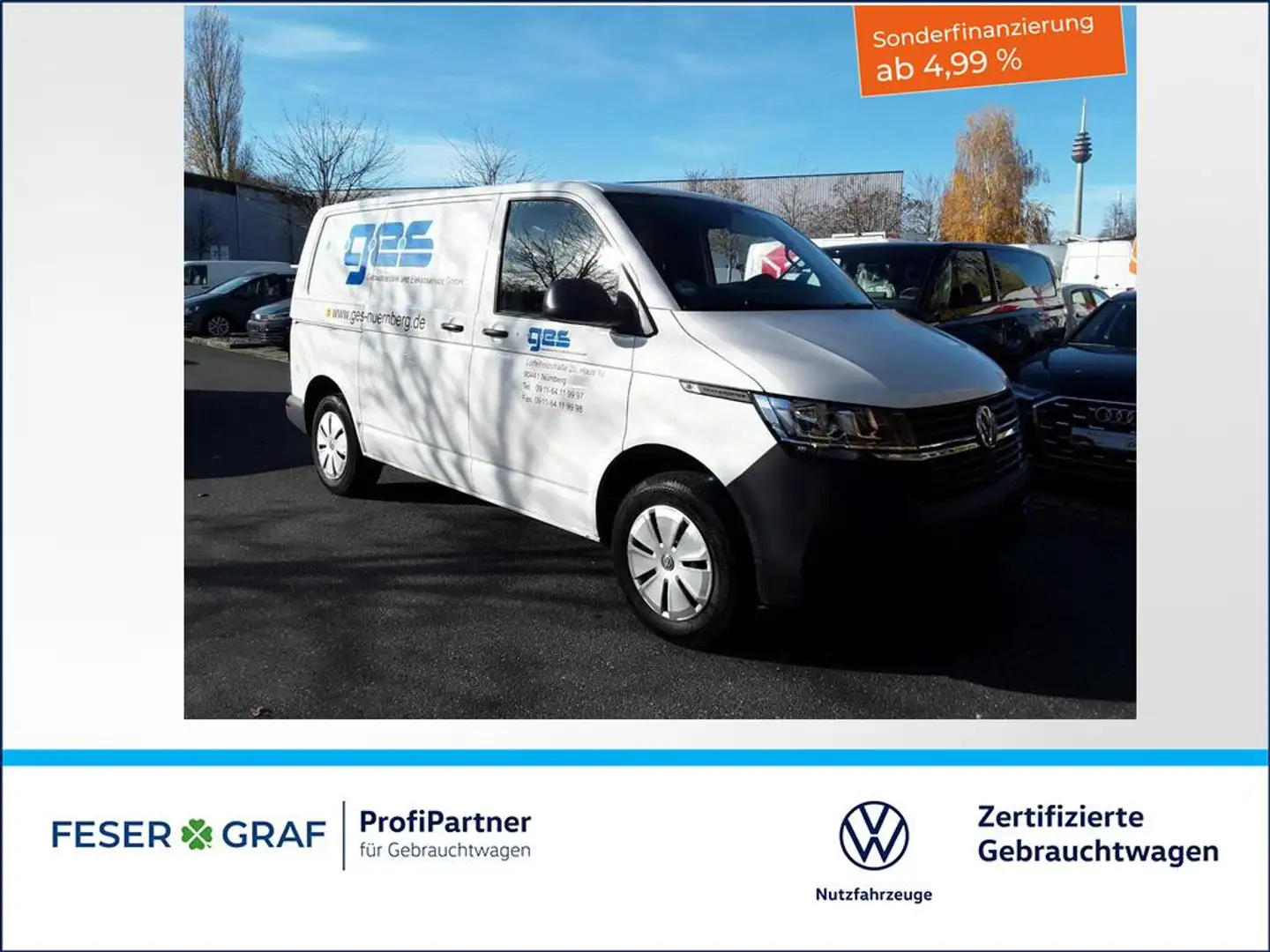 Volkswagen T6.1 Transporter 6.1 Kasten 2.0TDI KomfortPaket-Plus Klimaanlage Weiß - 1