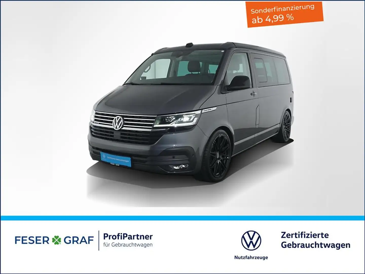 Volkswagen T6.1 California 6.1 2.0 TDI BeachEdition 4x4 DSG AHK 5Sitze Gris - 1
