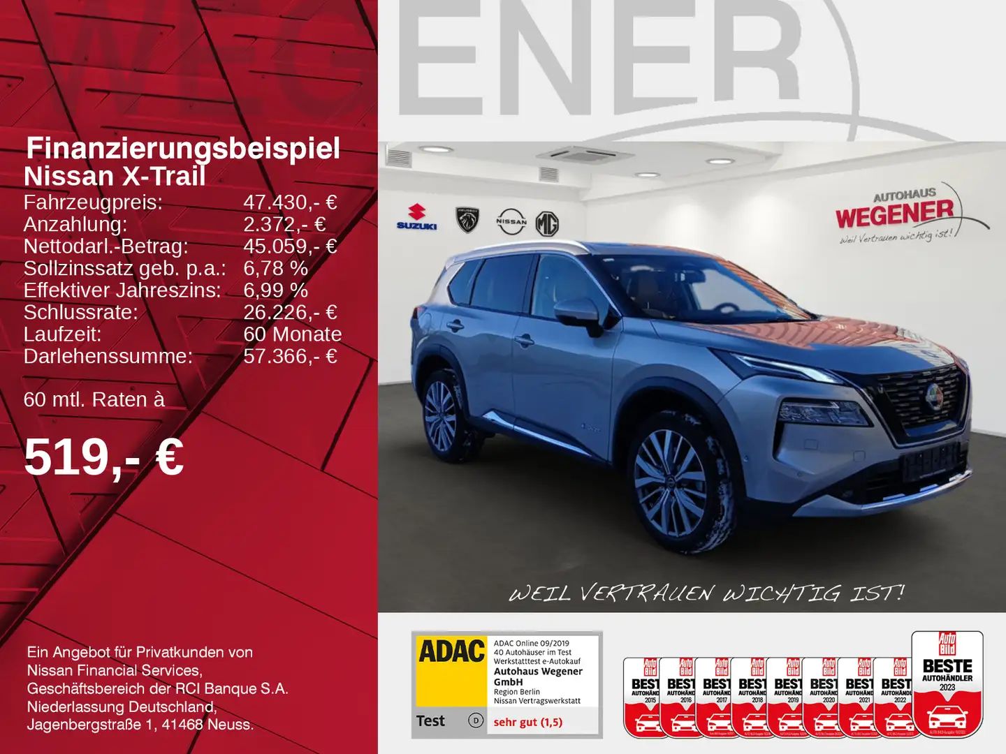 Nissan X-Trail X-TRAIL TEKNA+ e-4ORCE 4x4 Tekna+ 5 Sitze 20" Silber - 2