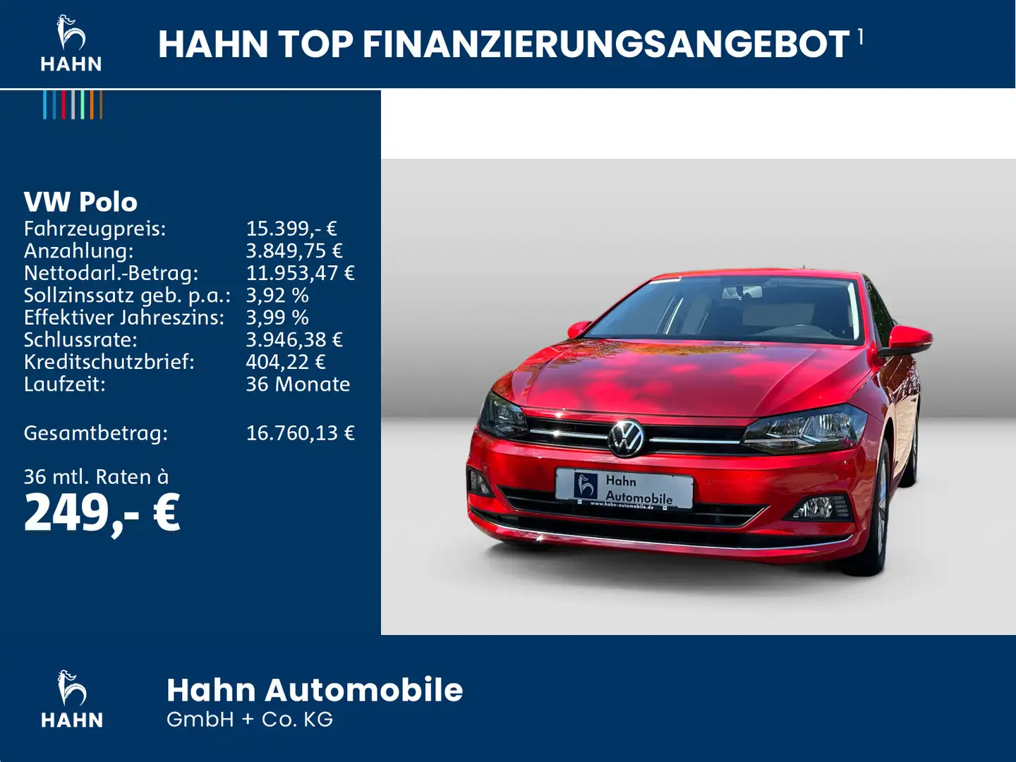 Volkswagen Polo Highline 1.0TSI Klima Sitzh PDC Bluetooth Rot - 2