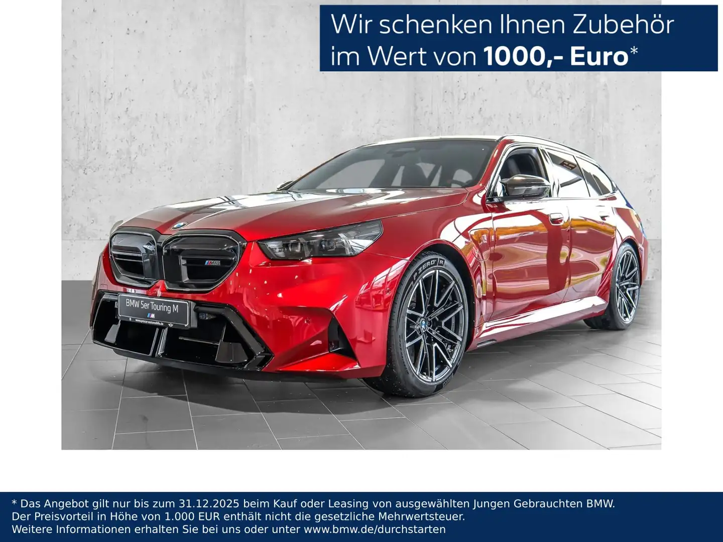 BMW M5 Touring 0,5% Versteuerung Panorama DAProf AHK Sitz Rood - 1