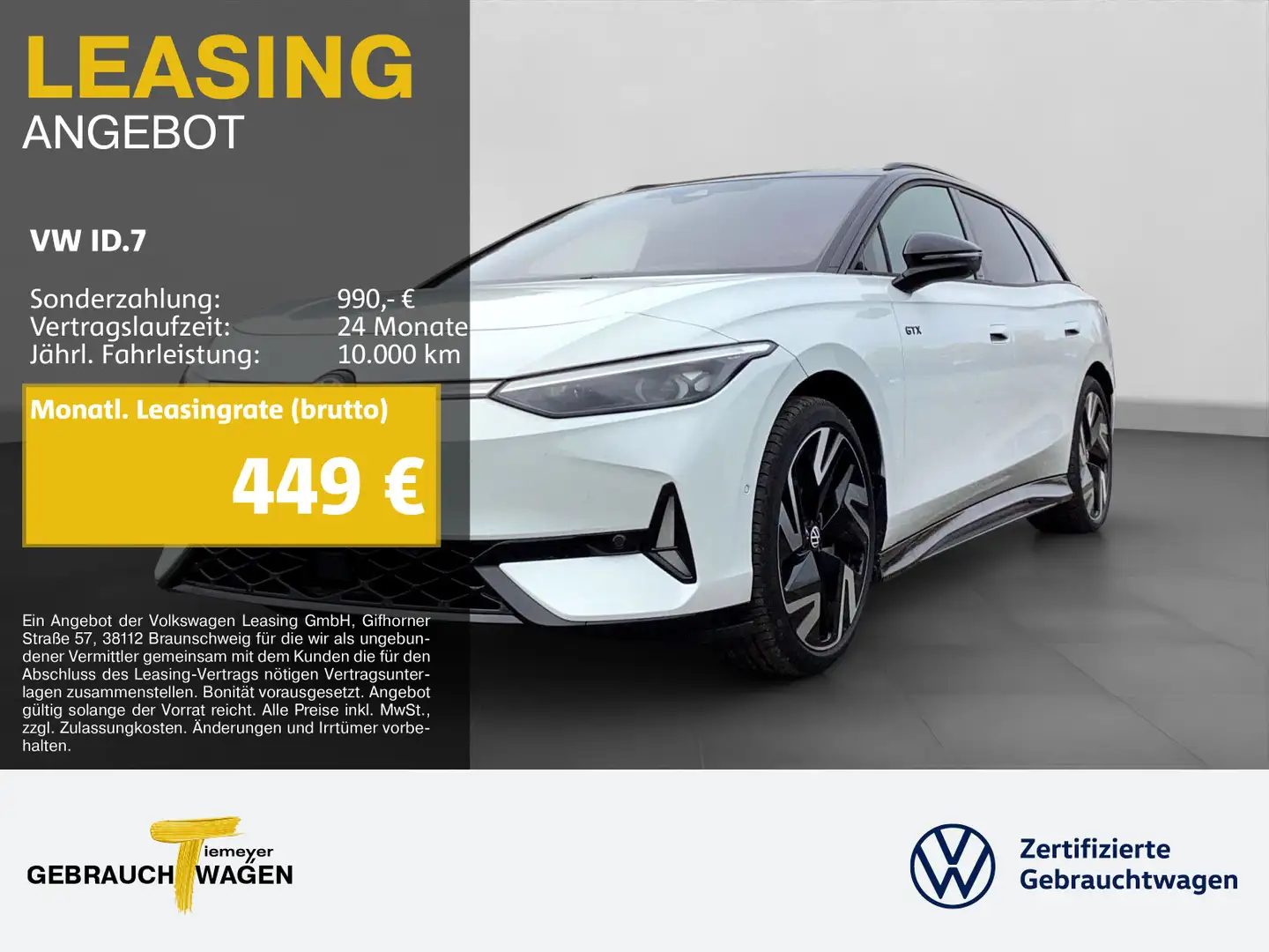 Volkswagen ID.7 Tourer GTX 4M LM21 AHK WÄRMEP. 360° Weiß - 1