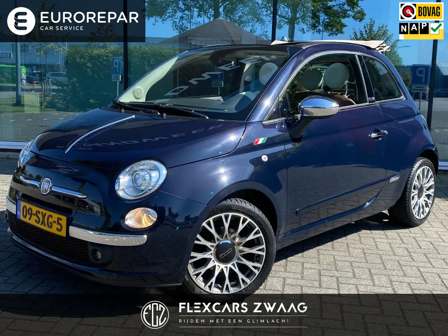 Fiat 500C 0.9 TwinAir Lounge - Automaat - Leder - Climate - Blau - 1