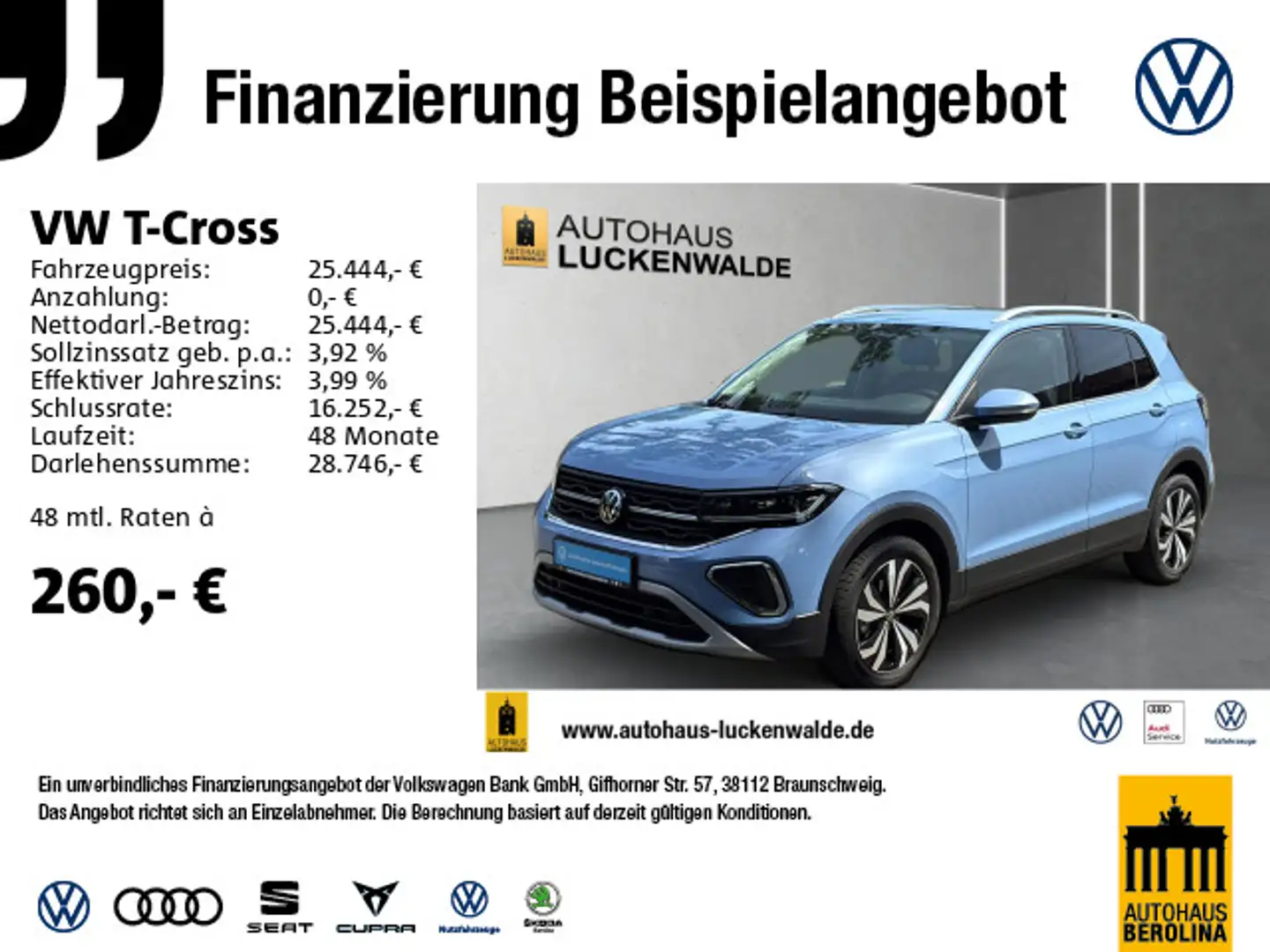 Volkswagen T-Cross 1.0 TSI Style DSG *MATRIX*R-CAM*ACC*LED* Bleu - 1