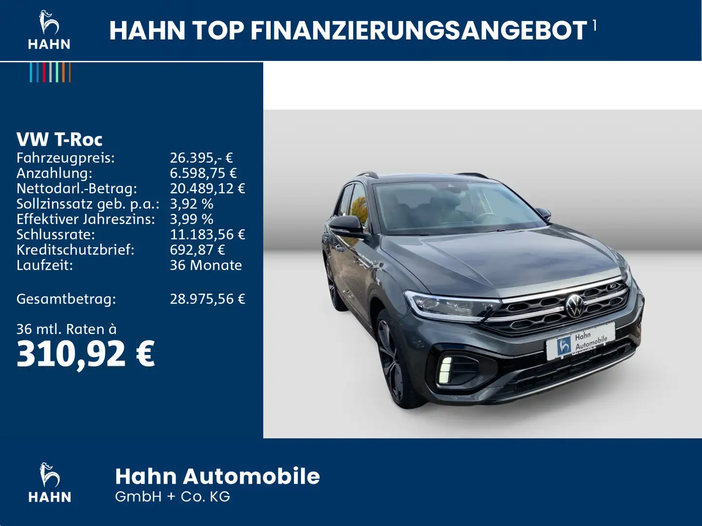 Volkswagen T-Roc 1.5TSI DSG R-Line Black Style AHK Beats IQ Grau - 2
