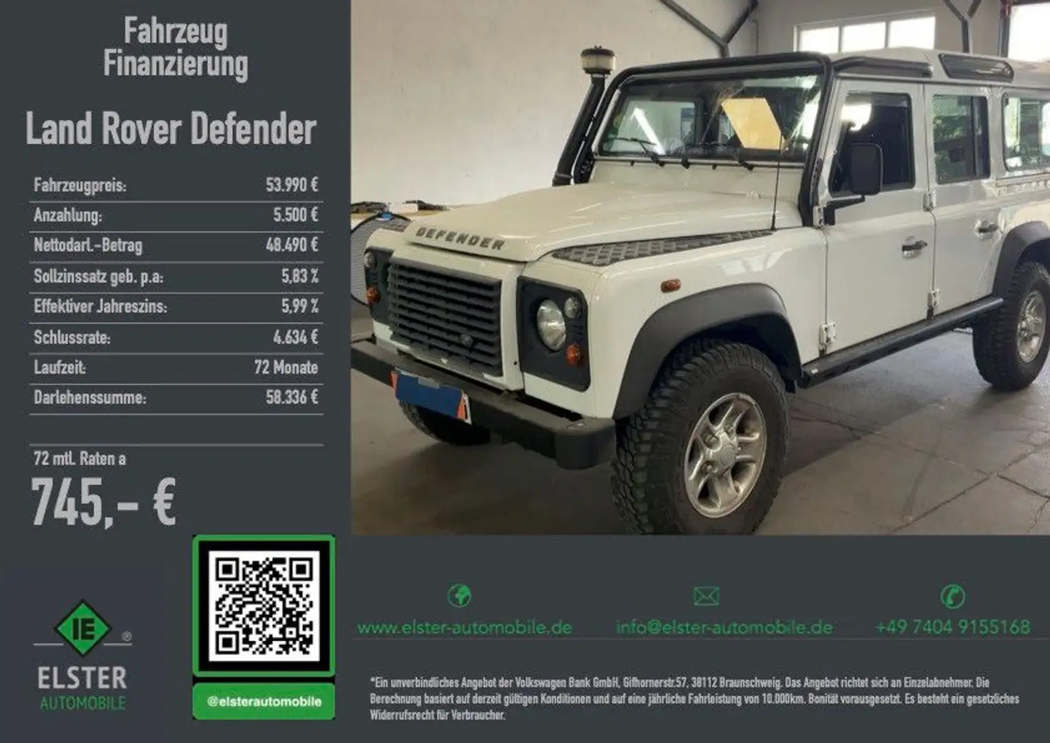 Land Rover Defender 110 TD4 Station Wagon E Weiß - 1