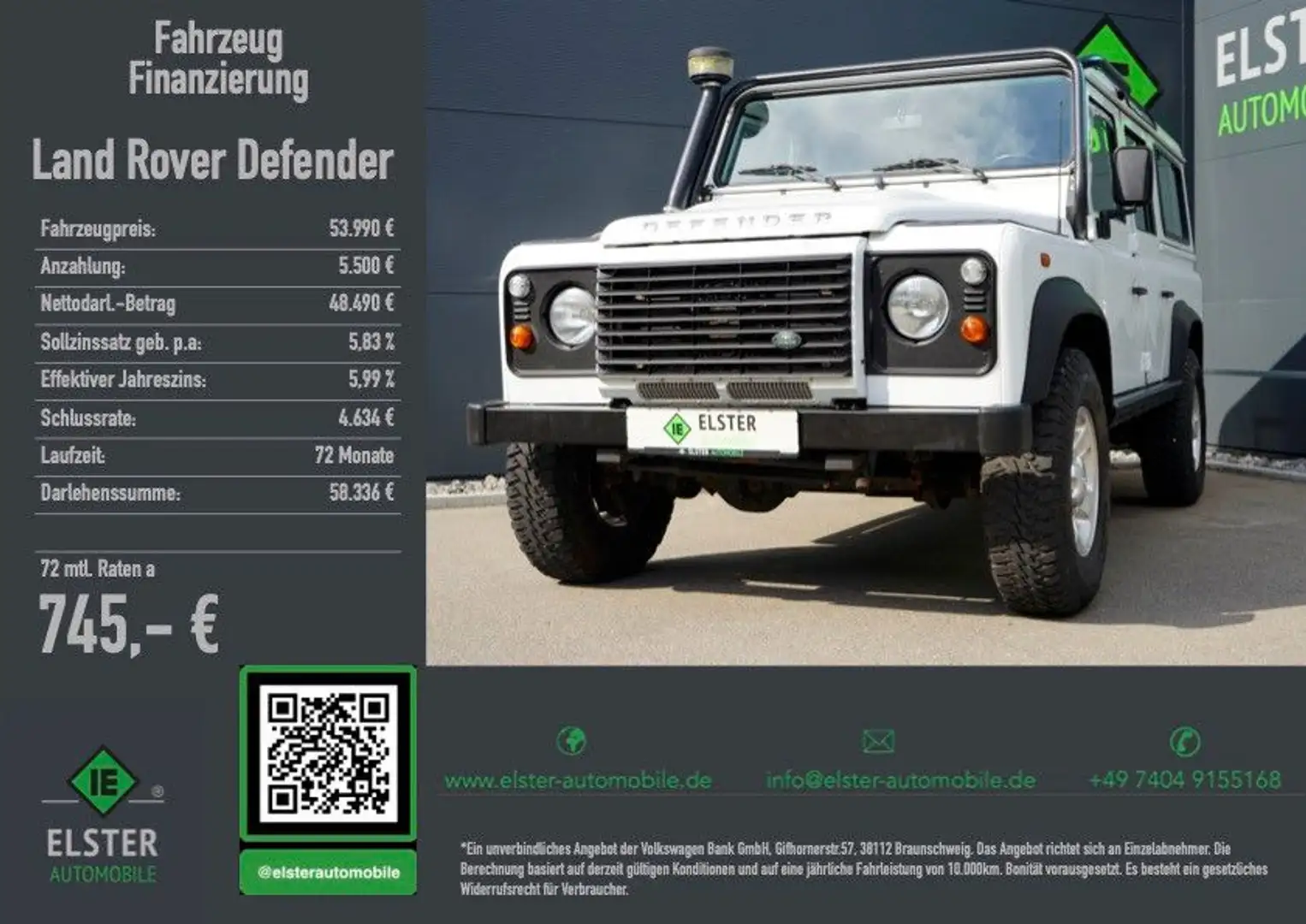 Land Rover Defender 110E StationWa,Klima,Recaro,Kamera,1 Hand, Blanc - 1