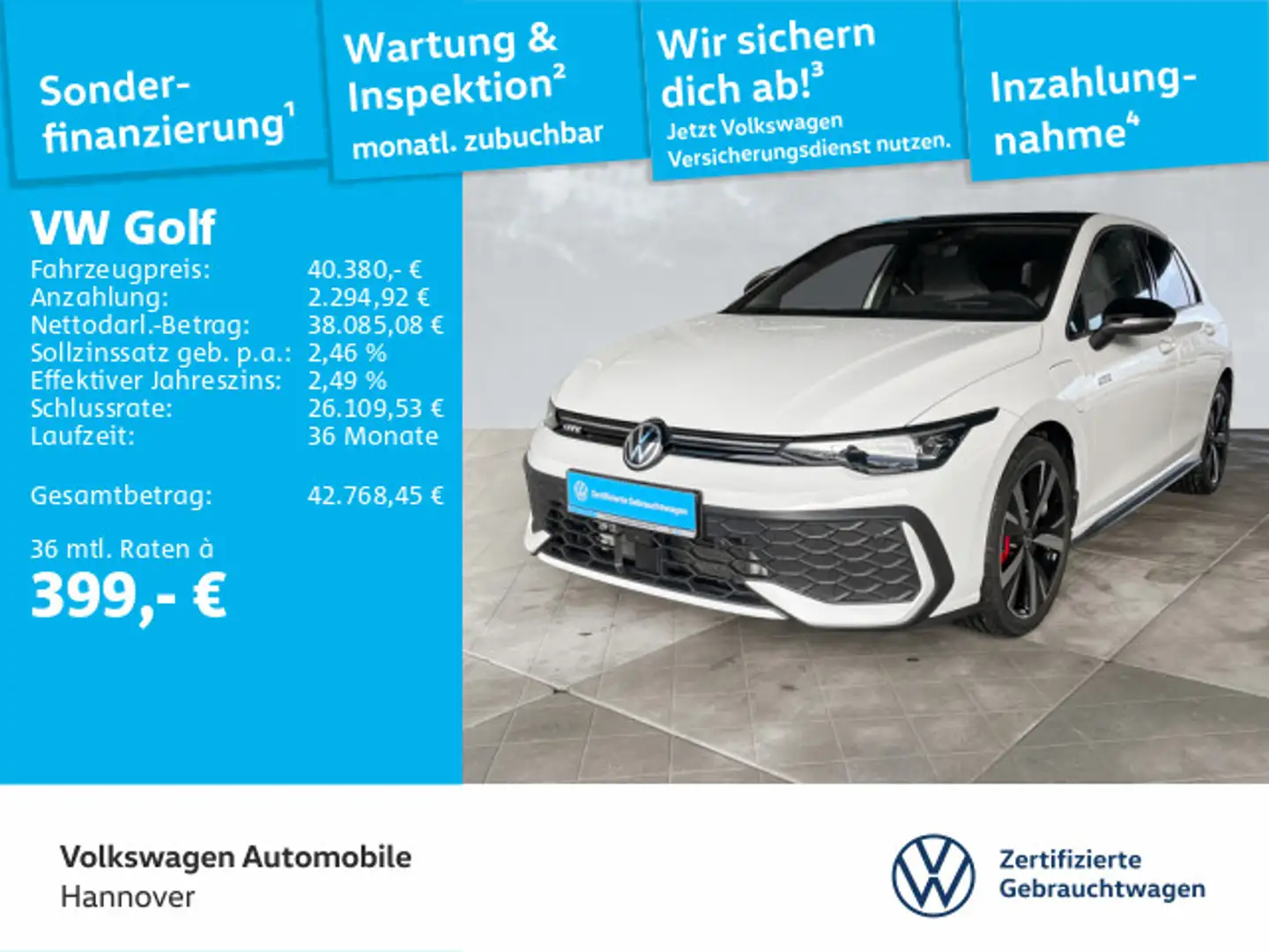 Volkswagen Golf GTE VIII GTE 1.5 TSI DSG Navi IQ-LED Pano Area Weiß - 1