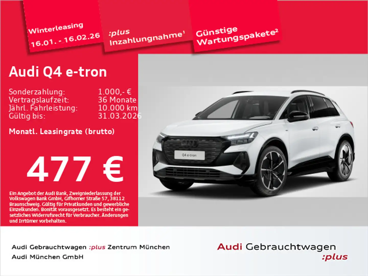 Audi Q4 e-tron 45 S line Edition Wärmep./AHK/Matrix/S Weiß - 1