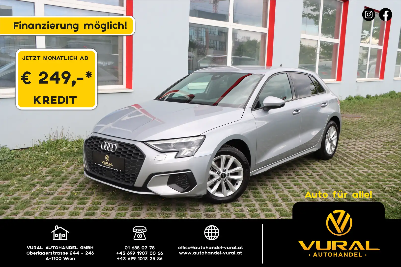 Audi A3 30 TDI SB S-TRONIC | LED | NAVI | 1.Besitzer | Grau - 1
