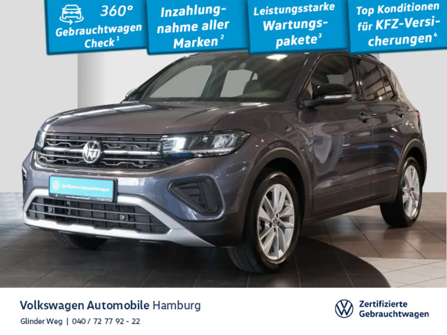 Volkswagen T-Cross 1.0 TSI Goal DSG LM17 Navi Sitzhzg Grau - 1