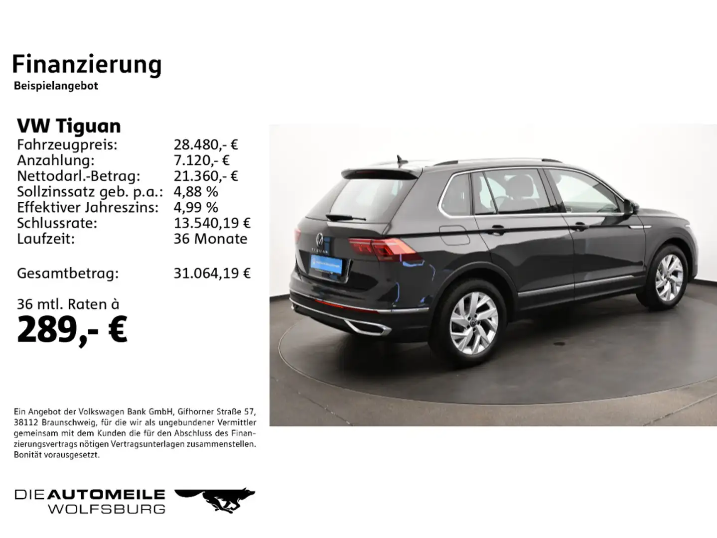 Volkswagen Tiguan 2.0 TDI DSG Elegance ACC/Pano/Rückkam Grau - 2