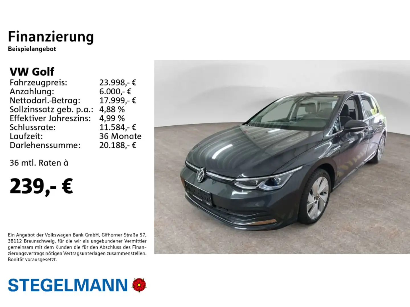 Volkswagen Golf VIII 1.5 TSI Style*Matrix*Navi Grau - 2