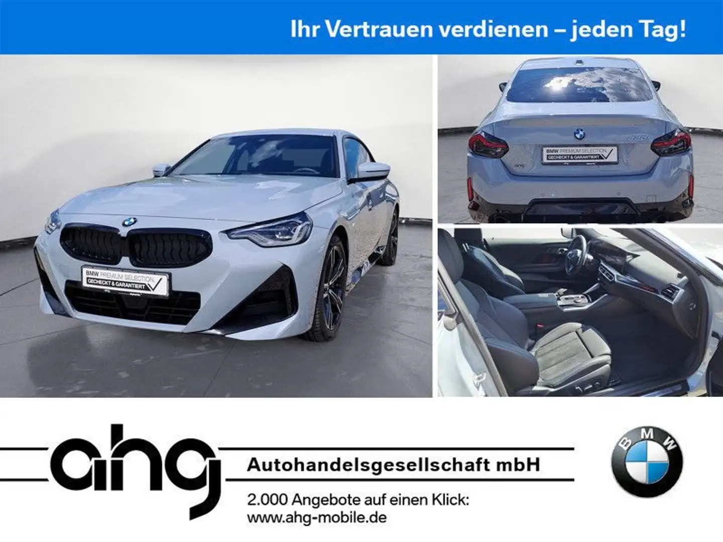 BMW 220 i Steptronic Coupe M Sport Sport Aut. AHK Gris - 1