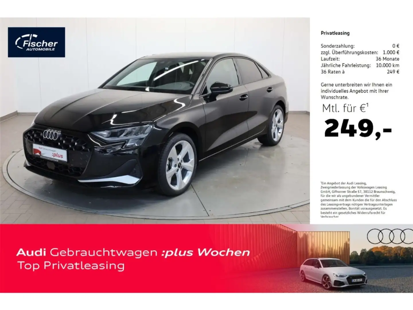 Audi A3 Limousine 30 TFSI advanced S-Tronic 18''/NAV Schwarz - 1