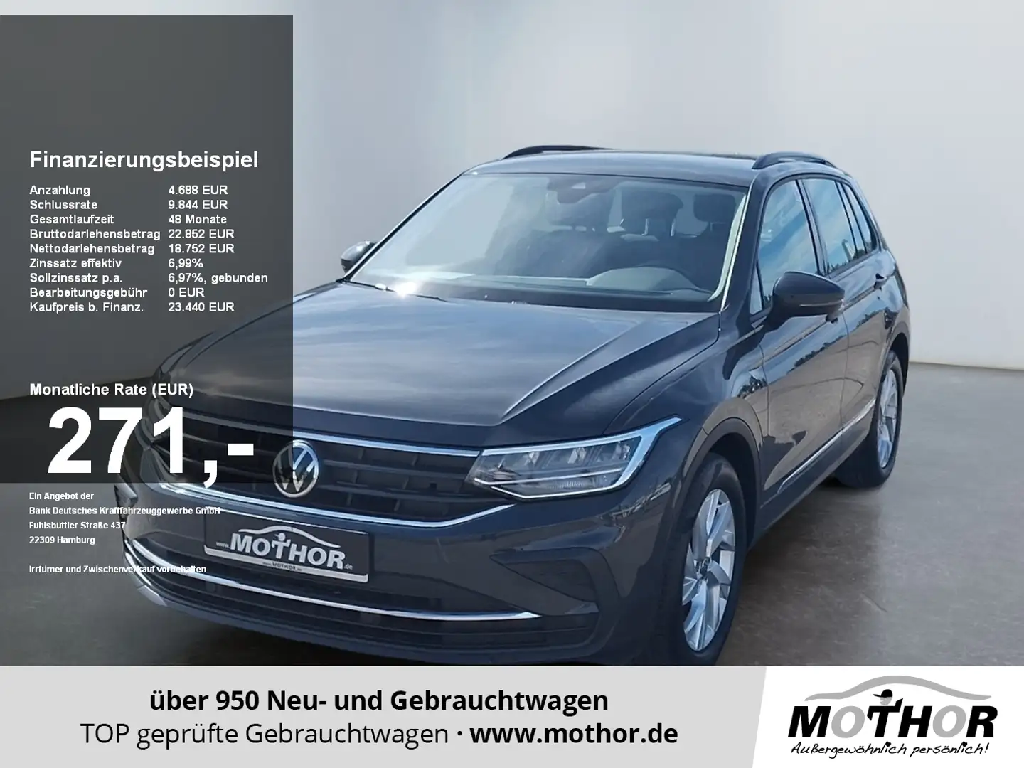 Volkswagen Tiguan Life 1.5 TSI ACC PDC LED AkustikGlas Grau - 1