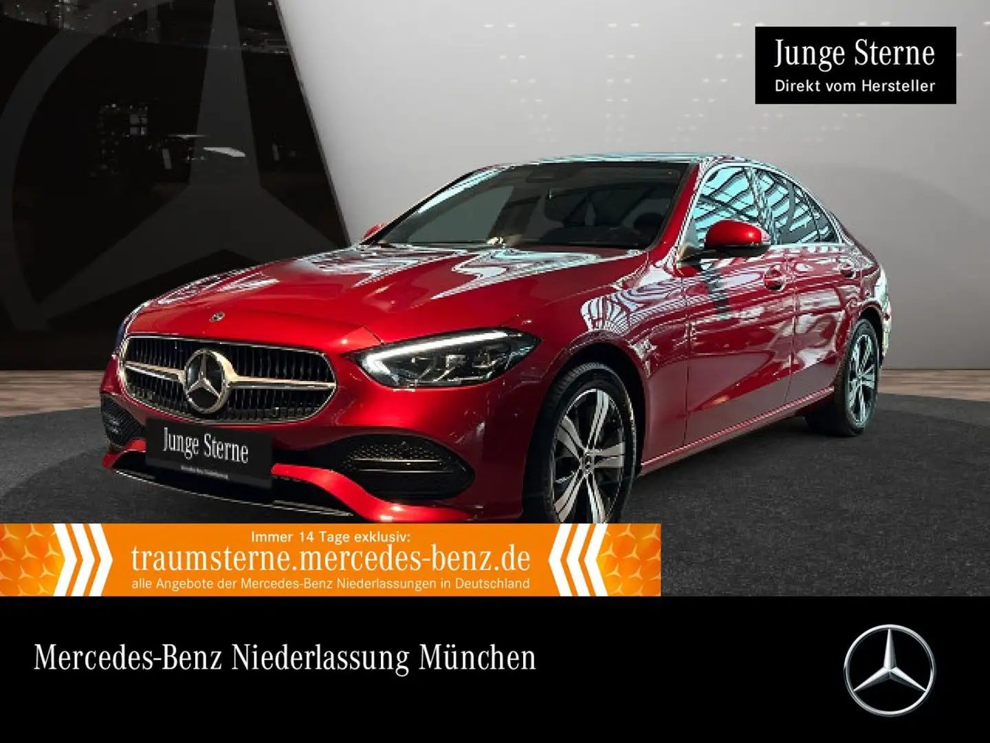 Mercedes-Benz C 300 e AVANTG+LED+KAMERA+TOTW+KEYLESS+9G Rot - 1