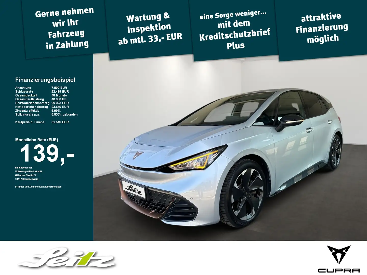 CUPRA Born *LED*KAMERA*NAVI*WÄRMEPUMPE*SITZH* Argintiu - 1