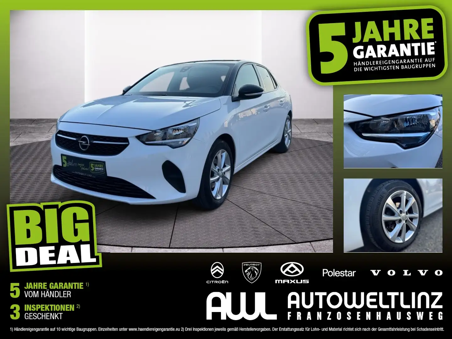 Opel Corsa F 1.2 Edition SHZ+Kam.+LM+PDC+SpurH Weiß - 1