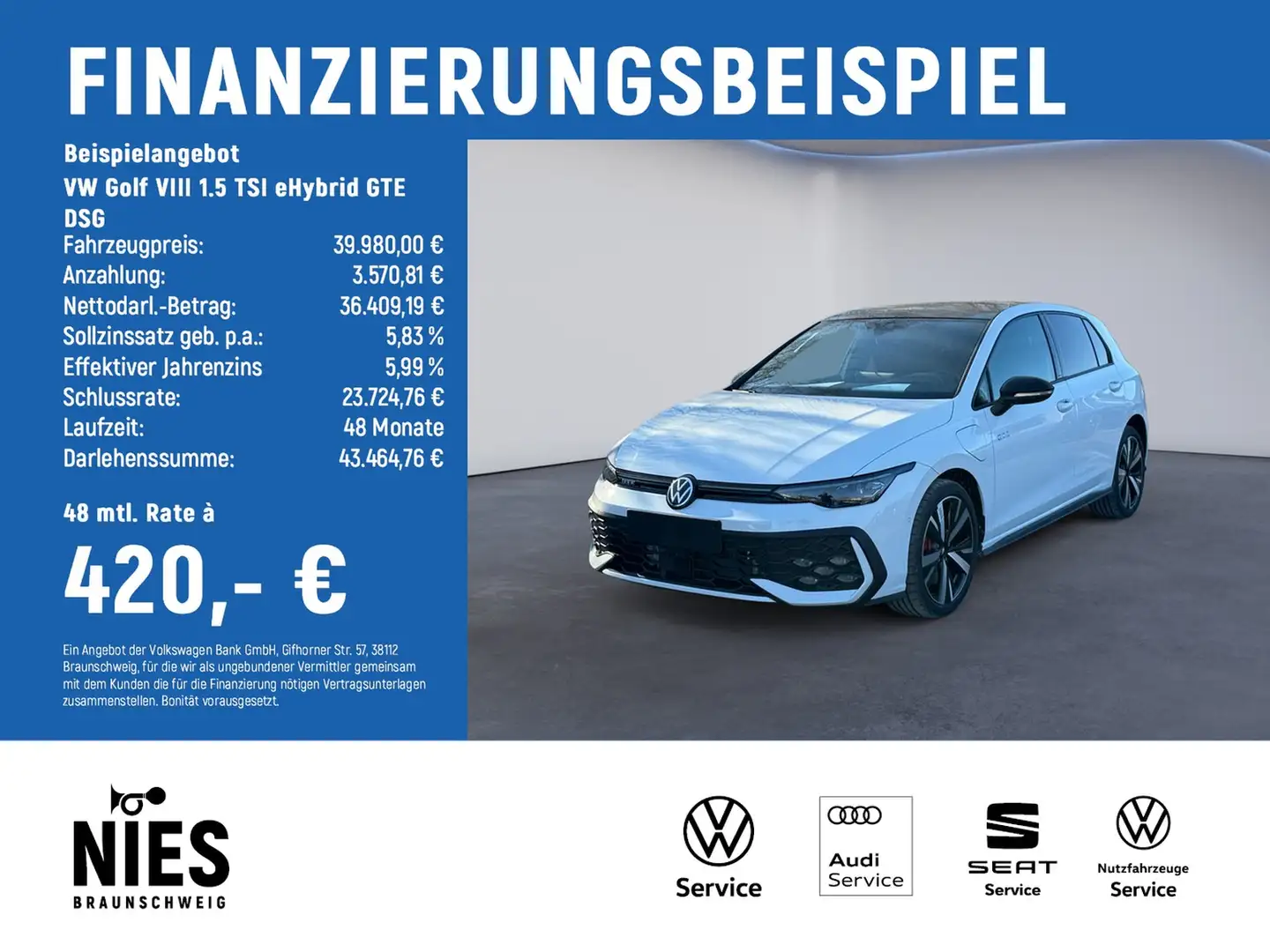 Volkswagen Golf VIII 1.5 TSI eHybrid GTE DSG RearView Weiß - 2