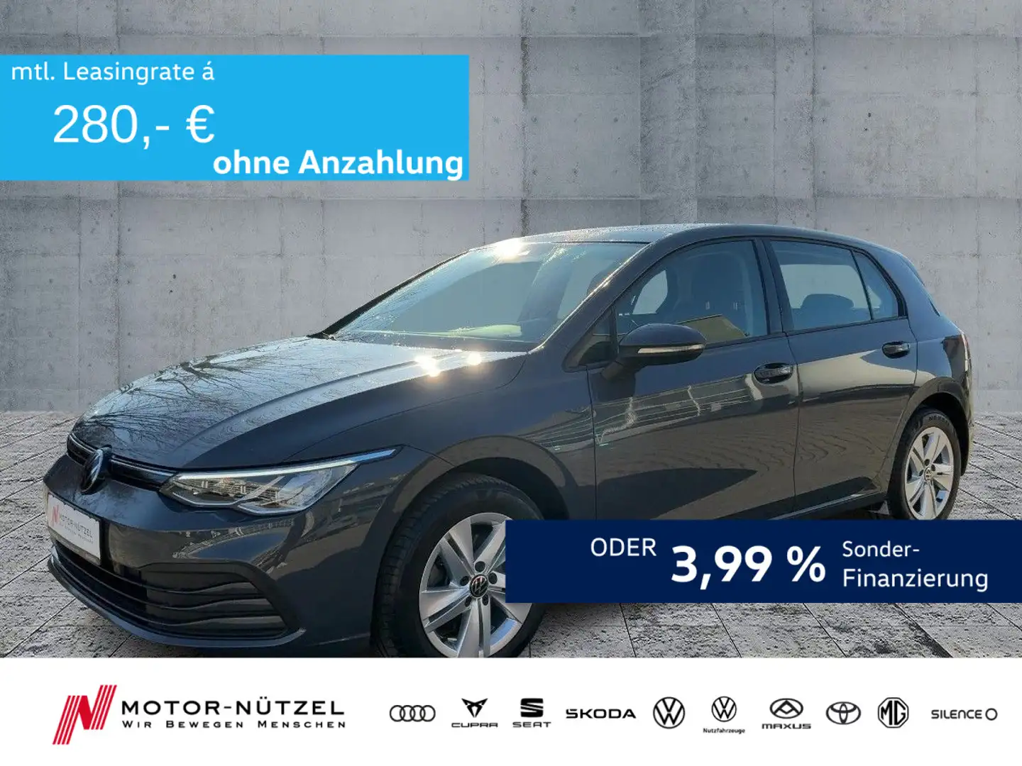 Volkswagen Golf VIII 2.0 TDI DSG LIFE LED+NAVI+PANO+ACC+SHZ Gris - 1