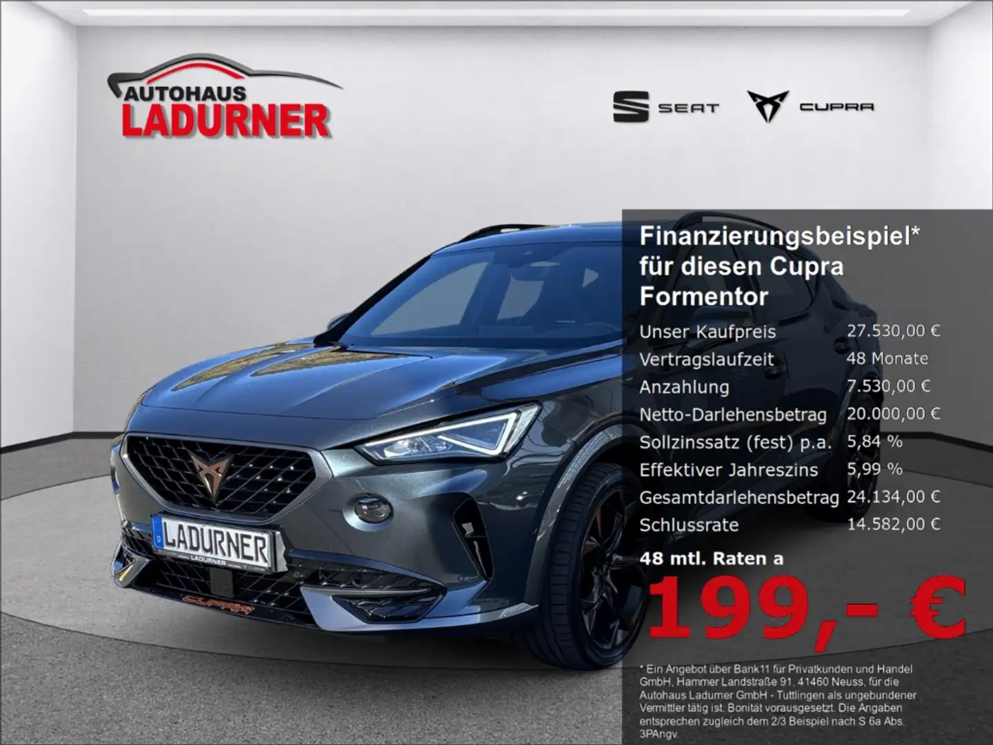 CUPRA Formentor VZ 1,4 e-HYBRID *AHK+PANO+LED+NAVI+KAM* Grijs - 1