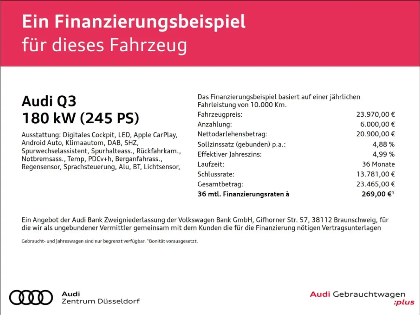 Audi Q3 45 TFSI e S tronic RFK LED SHZ 18ZOLL Weiß - 2