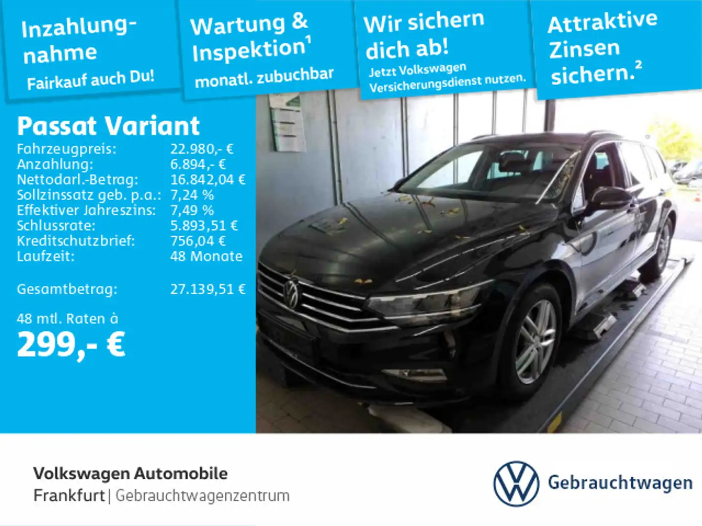 Volkswagen Passat Variant 2.0 TDI DSG Business Schwarz - 1