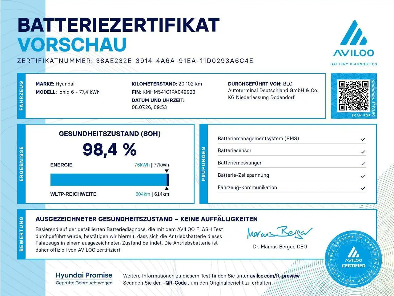 Hyundai Ioniq 6 4WD 77,4kWh Batt. 325 PS UNIQ 20", миниатюра 3