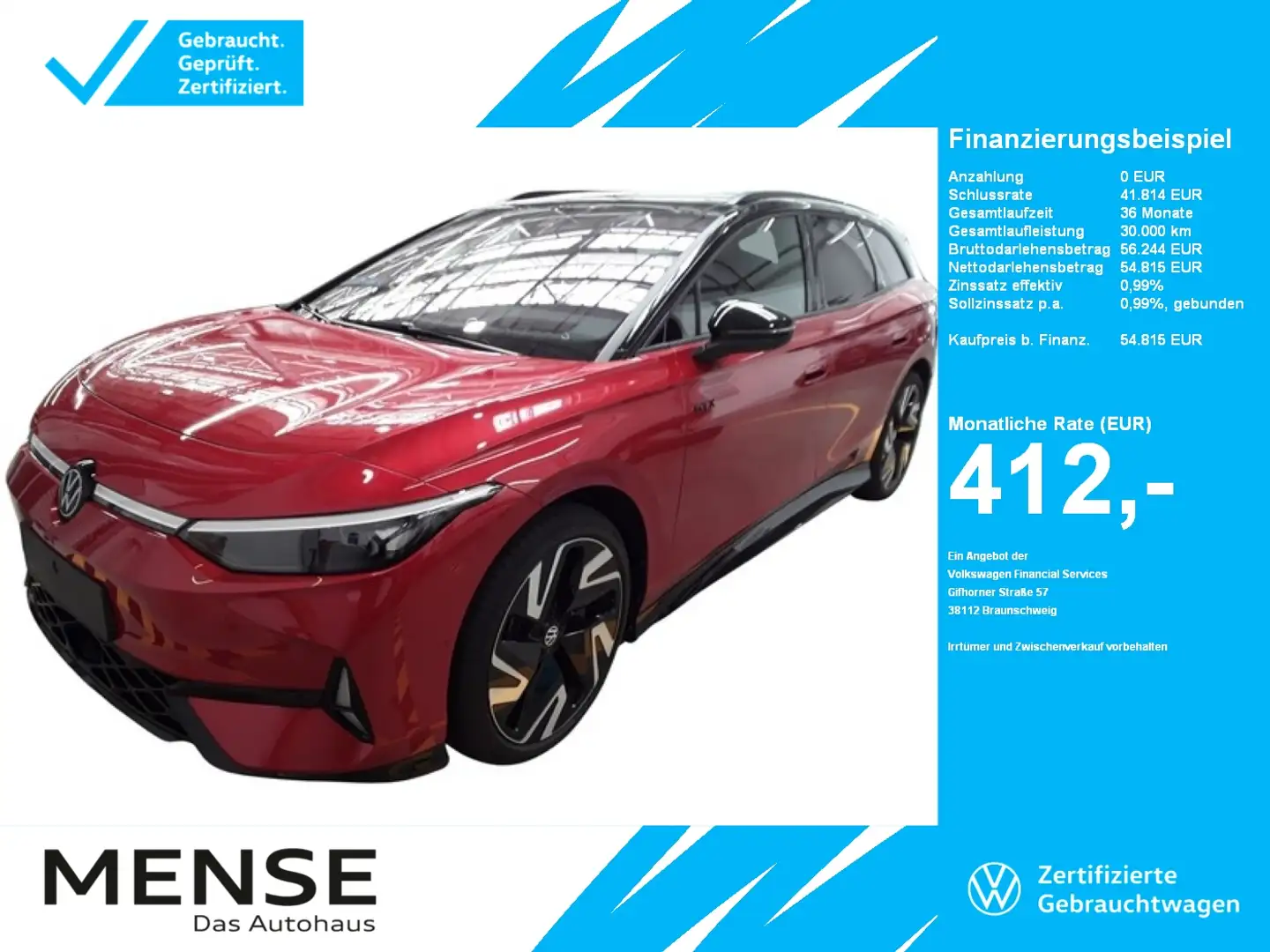 Volkswagen ID.7 Tourer GTX 4-motion IQ.Light|Matrix|CarPlay Czerwony - 1