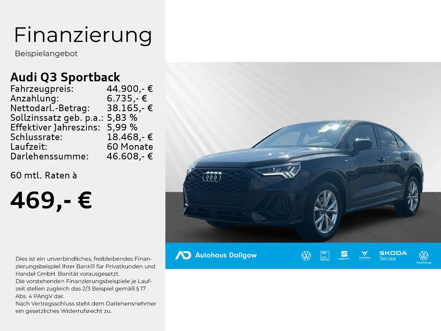 Audi Q3 S line 45TFSI quattro S-Tronic+Navi Schwarz - 2